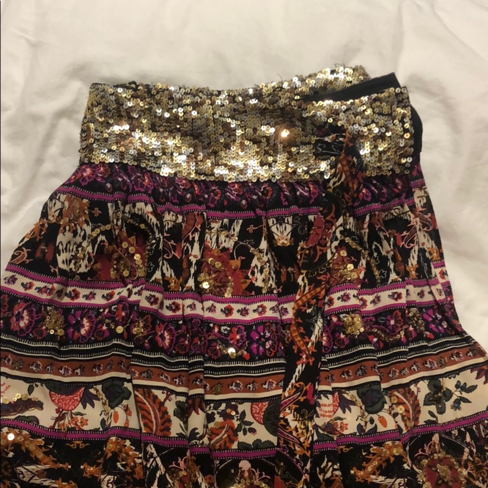 DVF sequin patterned festive skirt